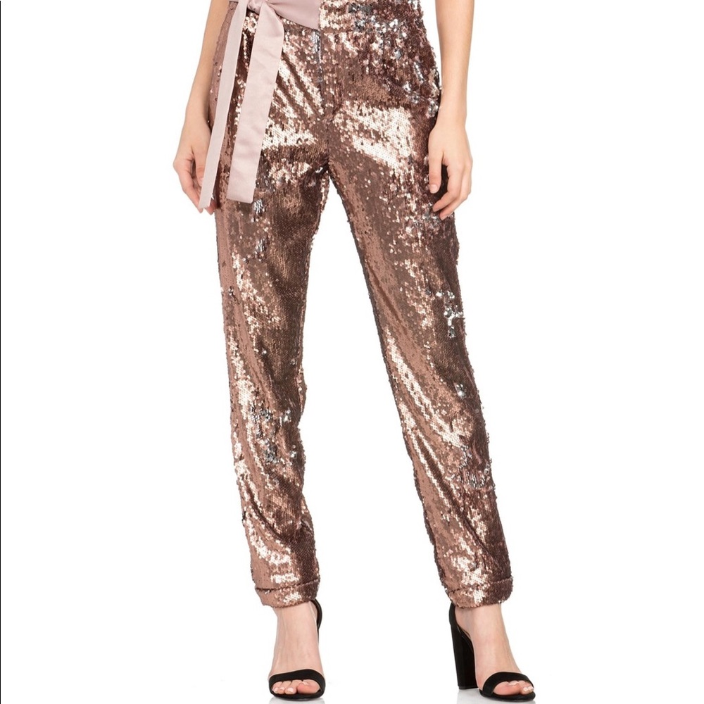 NWT Champagne Sequin Trouser